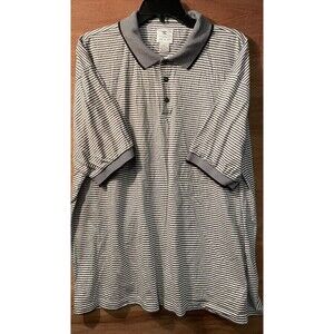 Pebble Beach Polo Shirt Men’s Size XL Black And White Stripes Short Sleeve Logo